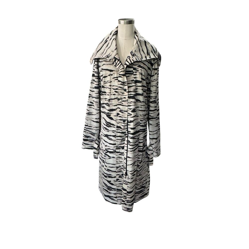 Soft Surroundings Zebra Print Belted Trench Raincoat Women's Plus 1X